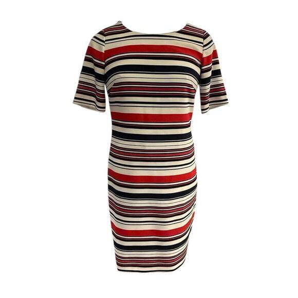 Preston & York Red/White/Blue Stripe Shift Dress Sz. 8 Summer America Office - Picture 1 of 8